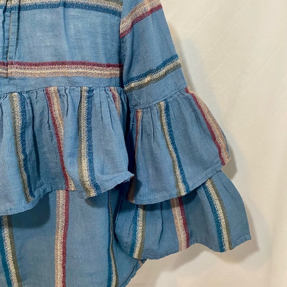 Talori Blue Embroidered Tired Top - Picture 3 of 8